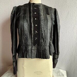 Hungarian Transylvanian Szeki Black Brocade Folk Jacket
